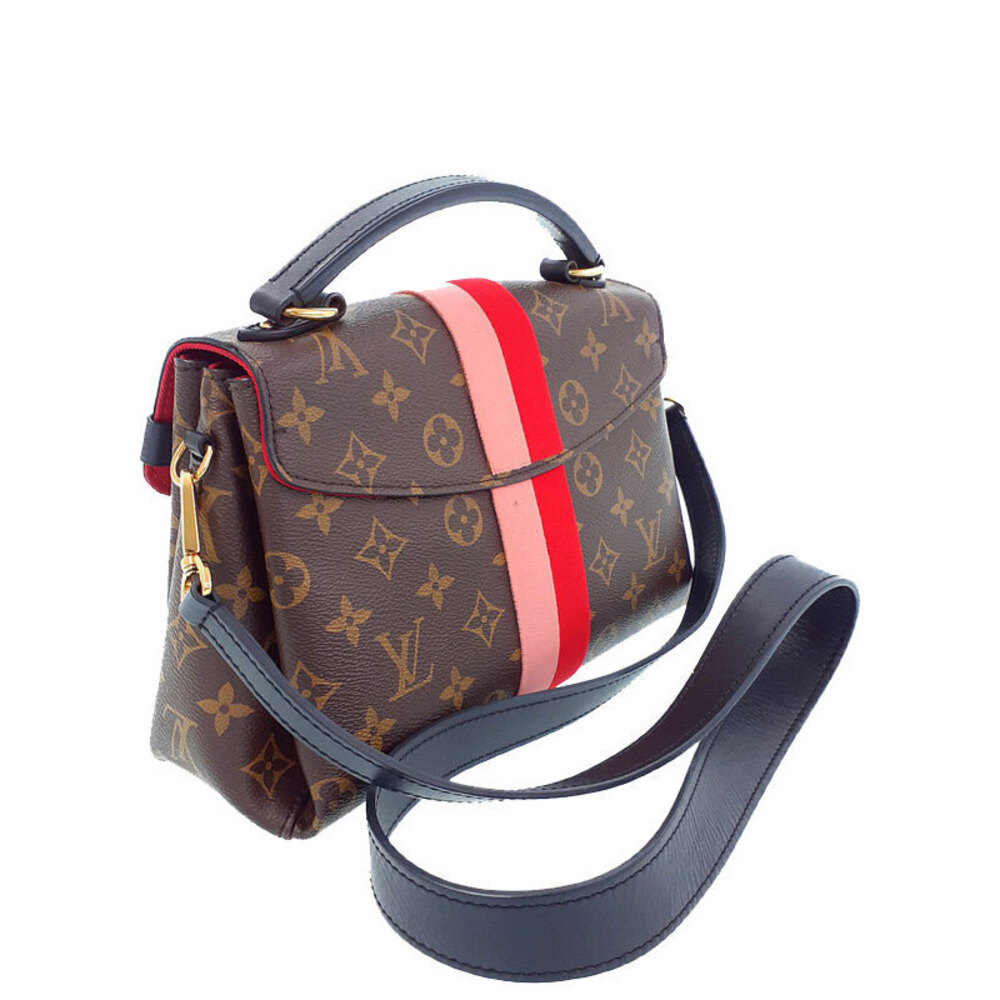 Louis Vuitton Monogram Georges Leather Shoulder Bag Brown